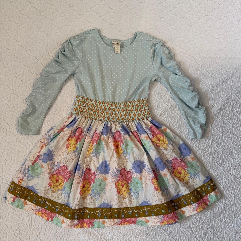 Matilda Jane Light Blue & Multicolor Floral Smocked Dress